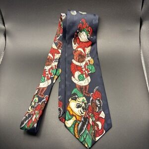 Addiction Christmas Panda Teddy Bear multicolor Silk Tie 60 x 3.75 Necktie 15539